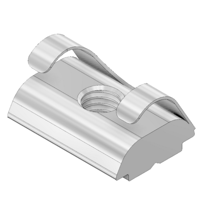 M8L-PF MODULAR SOLUTIONS ZINC PLATED FASTENER<br>M8 LONG RECTANGLE NUT W/POSITION FIX